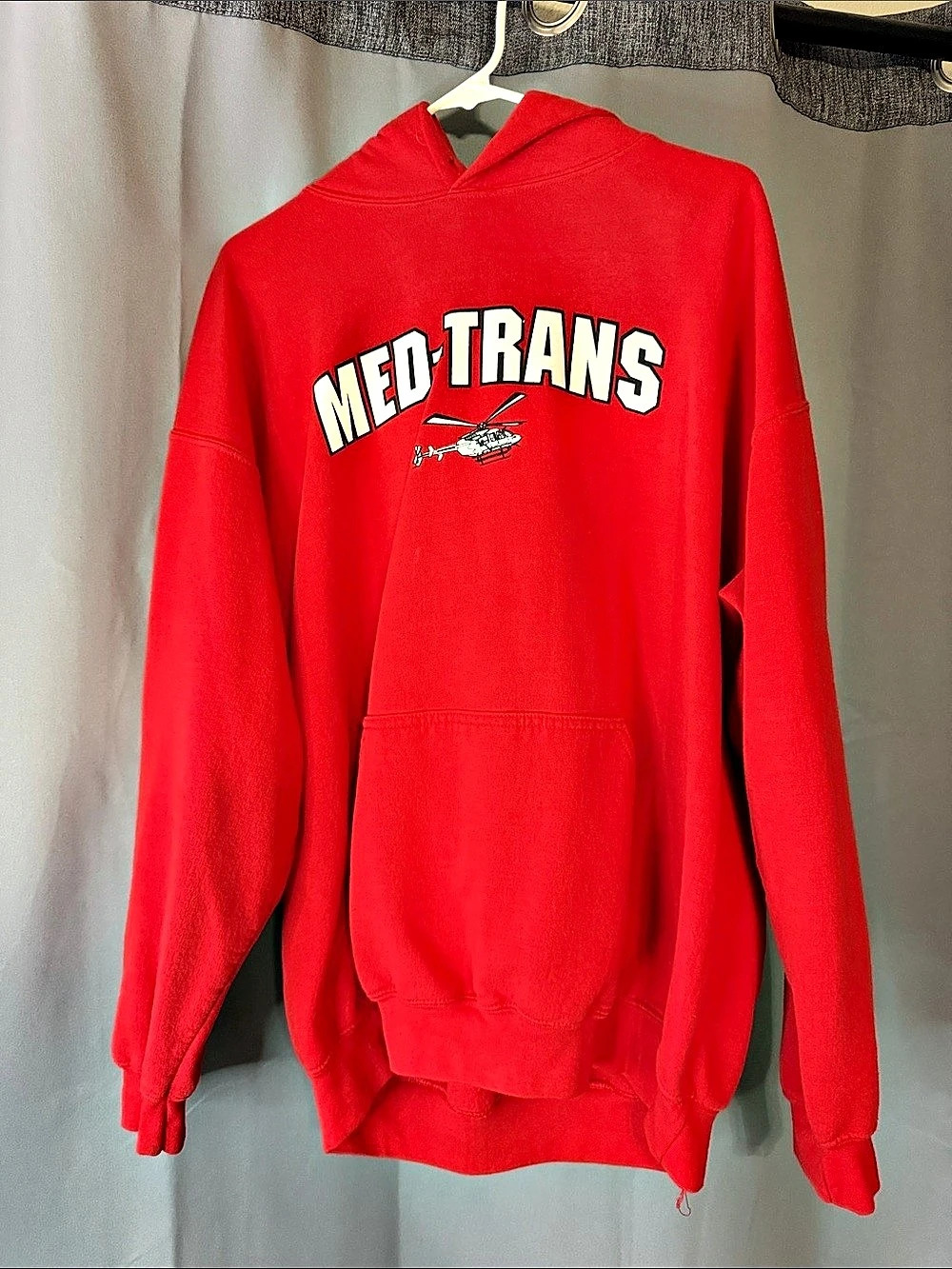 Gildan Heavy Blend Hooded Sweatshirt Red Graphic Hoodie XL
